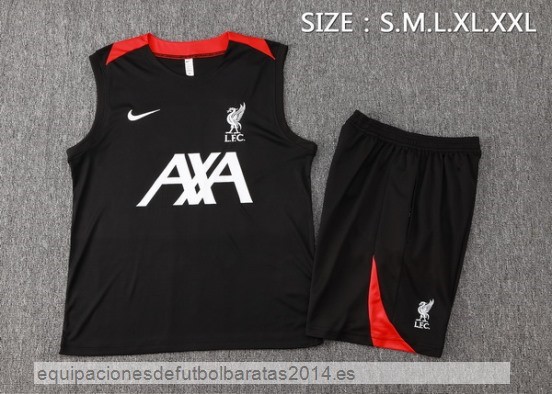 Nuevo Entrenamiento Sin Mangas Conjunto Completo Liverpool 24/25 Negro Blanco Rojo Baratas